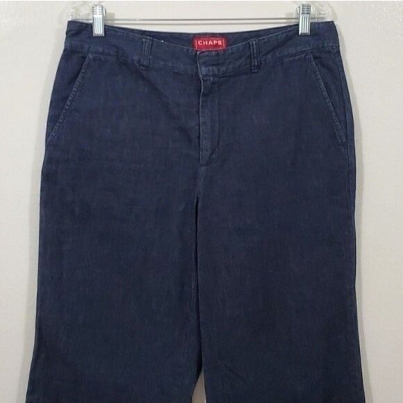 VINTAGE CHAPS Curvy Wide Leg Flare Dark Wash Jeans Size 10 - Picture 3 of 9